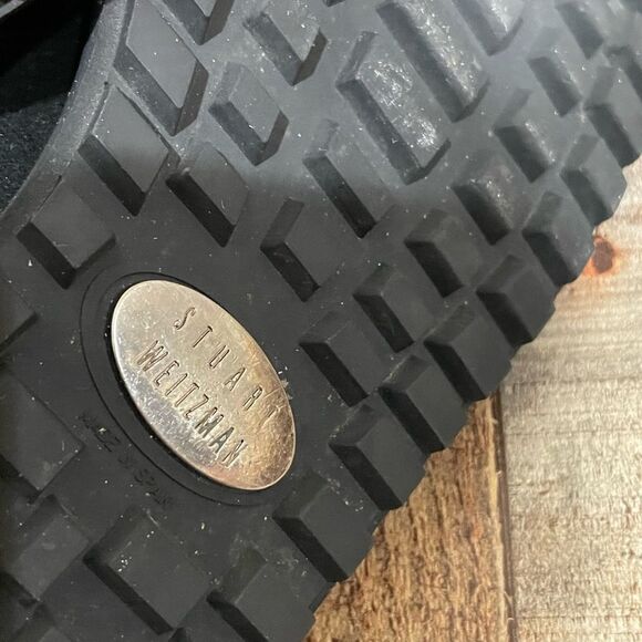 Stuart Weitzman Oxford Shoes Black Suede Faux Fur - Picture 9 of 13